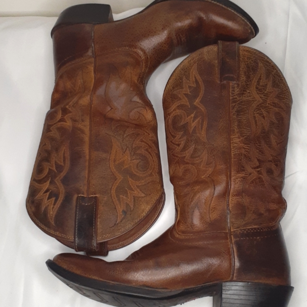 Justin McKayla Brown Leather Women's Western Cowboy Boots, L2561, Size 10EE.